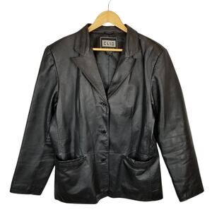 Clio Women's Vintage Black Leather Jacket Size Large
